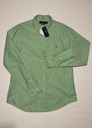 Polo ralph lauren slim fit oxford button down shirt golf green3 фото