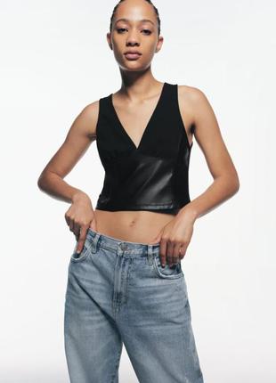 Черный топ zara