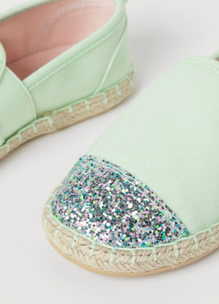 Мокасини, еспадрильї, слипони балетки босоніжки для дівчинки оригінал h&m мята