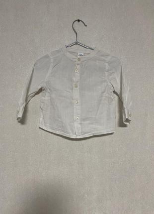 Біла сорочка з коміром стійкою lc waikiki 6-9 місяців