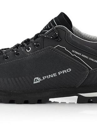 Кросівки унісекс alpine pro gerome для хайкінгу та подорожей натуральна шкіра, унісекс, 4/4, весна/осінь, темно-сірий