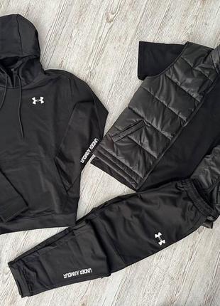 Мужской спортивный костюм under armor 5 в 1 худи + штаны + футболка + жилетка + носки2 фото