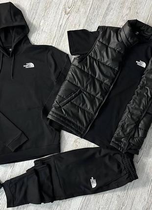 Мужской спортивный костюм the north face 5 в 1 худи + штаны + футболка + жилетка + носки