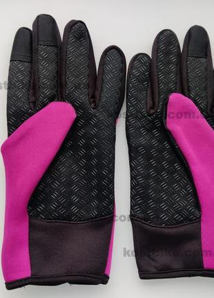 Рукавички сенсорні, вітрозахисні xl рожеві b-forest весняні осінні спортивні демісезонні перчатки3 фото