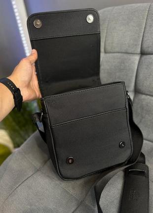 Мужская сумка через плечо lacoste черная8 фото