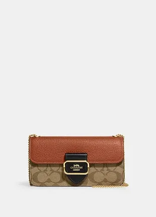 Оригинальная кожаная сумка coach morgan crossbody in colorblock signature canvas cf475