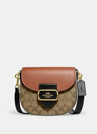 Оригинальная сумка coach morgan saddle bag in colorblock signature canvas