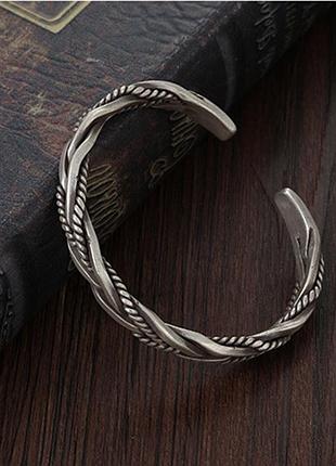Винтажный стальной браслет на руку незамкнутый круг