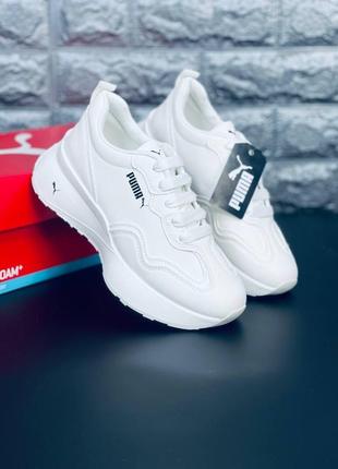 Puma женские кроссовки белые на высокой подошве размеры 37-38