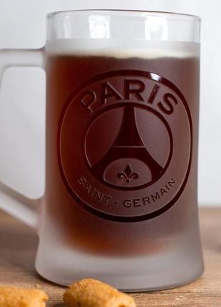 Подарочный бокал для пива 670 мл с гравировкой фк псж paris saint-germain  football club