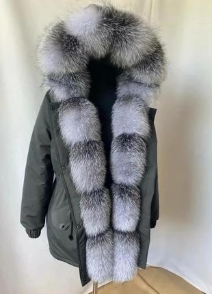 Женская зимняя парка куртка пальто с натуральным мехом блюфрост с 42 по 582 фото