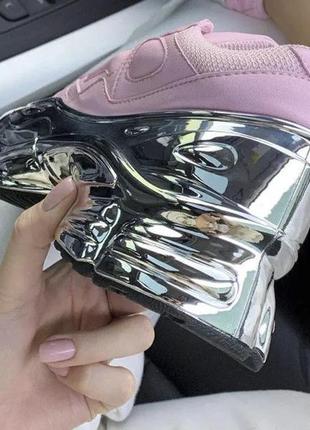 Женские кроссовки adidas raf simons ozweego pink/silver metallic ee79472 фото