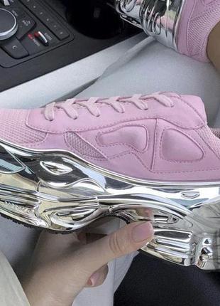 Женские кроссовки adidas raf simons ozweego pink/silver metallic ee79475 фото