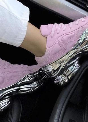 Женские кроссовки adidas raf simons ozweego pink/silver metallic ee79477 фото