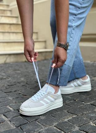 Adidas gazelle light gray3 фото