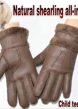 Натуральные кожаные перчатки на натуральной овчине женские кожаные перчатки ugg корея2 фото
