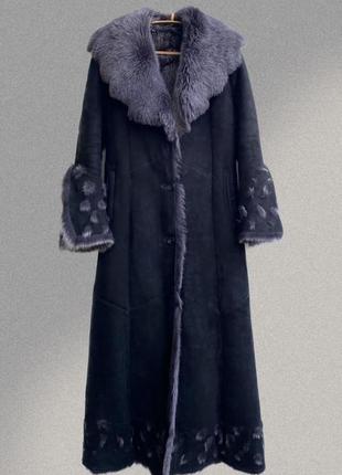 Натуральная женская дубленка пальто итальянского бренда di bello.