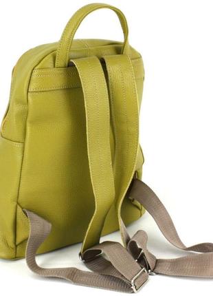Кожаный женский рюкзак, натуральная кожа, 14 л желтый5 фото