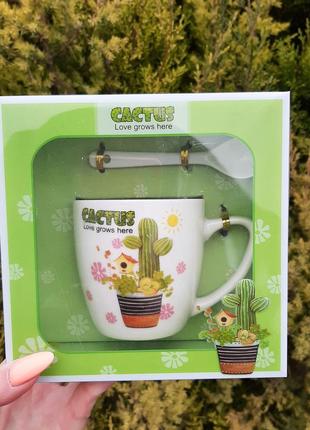 Кофейная чашка "кактус" в подарочной упаковке, 180 мл1 фото