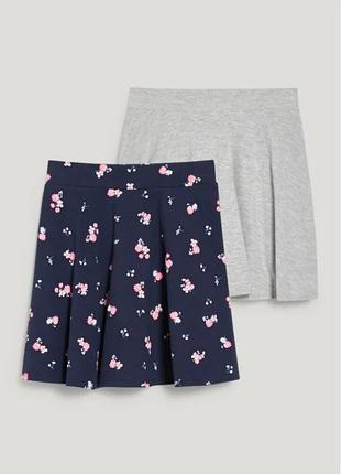 Спідниця для дівчинки, 2 шт., зріст 140, колір синій, сірий
