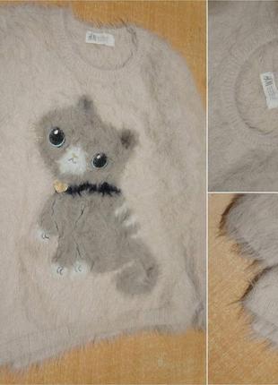 H&amp;m мирор кошечка 4-6 лет свитер кошочка
