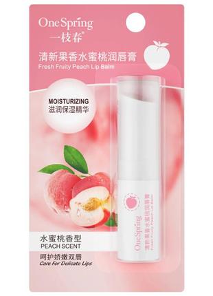 Бальзам для губ увлажняющий one spring 2.7g peach scent 6шт