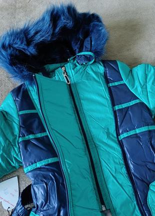 Теплая зимняя удлиненная куртка для девочки5 фото