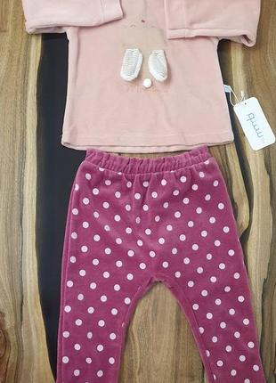 Костюм на дівчинку 1-2 роки, рожевий костюм із зайчиком для дівчинки