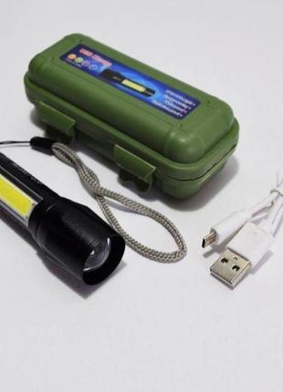 Компактний потужний акумуляторний led ліхтарик usb5 фото