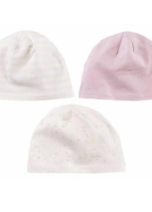 Набор хлопковых шапок для девочкек