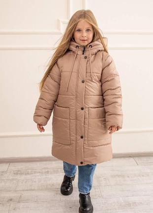Дитяча зимова куртка пуховик пудра2 фото