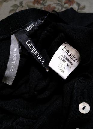 Угольно-чёрный,базовый кардиган-кофта с карманами,большого размера,intuition7 фото