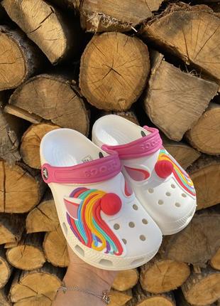 Детские кроксы сабо crocs classic kids unicorn with