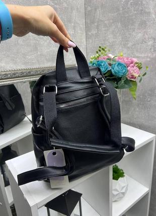 Сірий стильний жіночий рюкзак, багато карманів7 фото