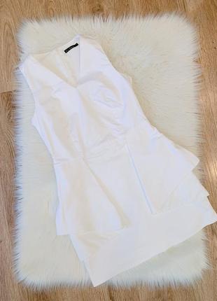 Белое платье с баской белое платье платечко