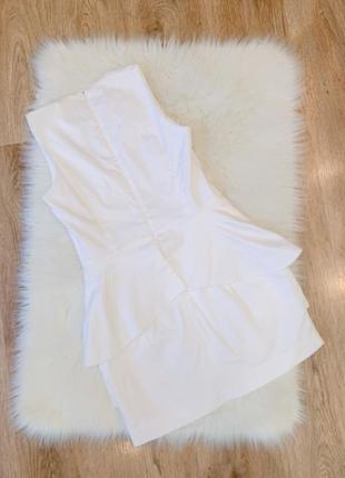 Белое платье с баской белое платье платечко3 фото