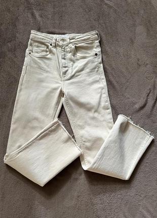 Джинсы zara flared mid-rise cropped trf jeans5 фото