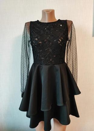 Изысканное классическое черное платье 👗 windsor,р.xs-xxs