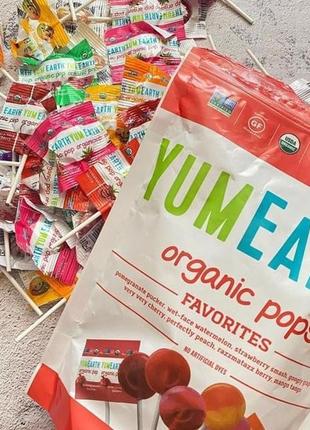 Yumearth, organic pops, favorites, 50 pops, 10.9 oz (310 g), натуральні льодяники для дітей2 фото