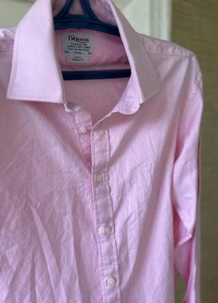 Качественная розовая рубашка от дорогого британского бренда5 фото