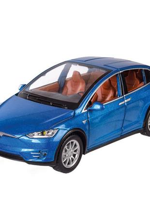 Машинка інерційна "tesla model x" автопром 7574a, 1:22  (синій)