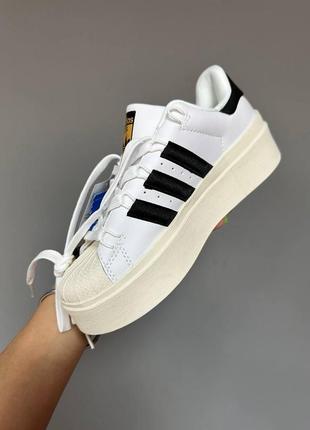 Женские кроссовки adidas superstar bonega white black 408 фото