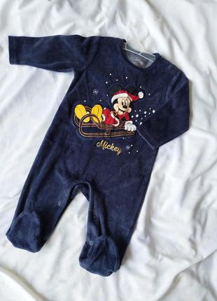 Синие плюшевый человечек с микки маусом disney baby новогодний боди