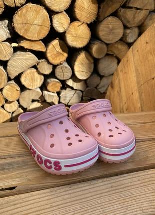 Детские кроксы сабо crocs bayaband kids pearl