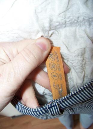Полосатые светлые узкие котоновые брюки с замками denim co sm2 фото