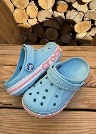 Детские кроксы сабо crocs bayaband kids ice/blue