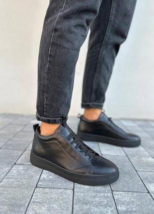 Ботинки мужские кожаные черные зимние3 фото