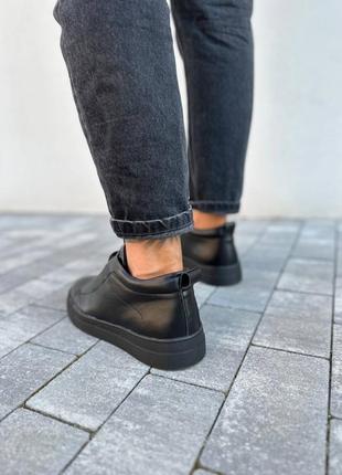 Ботинки мужские кожаные черные зимние4 фото