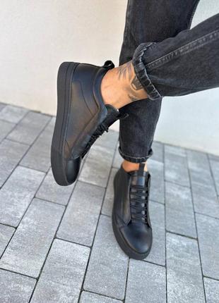 Ботинки мужские кожаные черные зимние6 фото