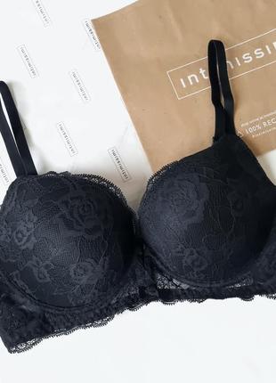 Черный кружевной бюстгальтер intimissimi mia super push up 🖤